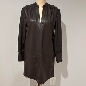 Rebecca Taylor Faux Leather Split Front Dress